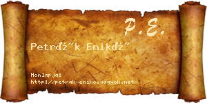 Petrák Enikő névjegykártya