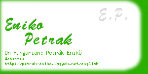 eniko petrak business card