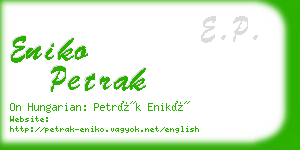 eniko petrak business card